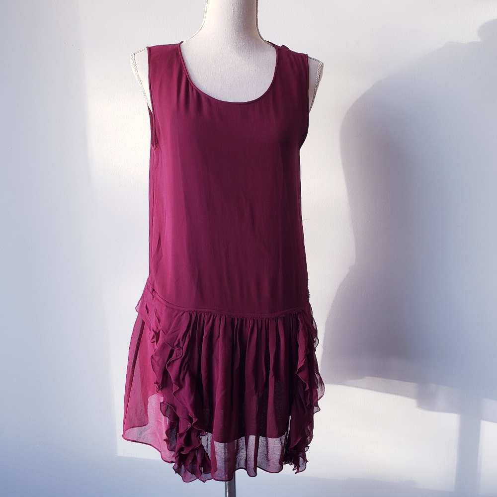 Theory Silk Ruffle Tunic